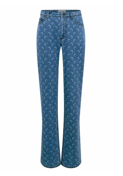jeans moon laser straight donna blue MARINE SERRE | WPA128BCDEN0002BL05
